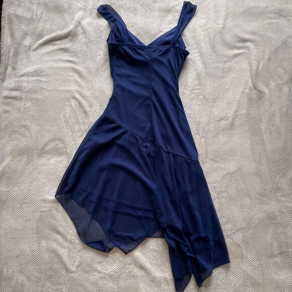 TRIXXI NAVY BLUE ASYMMETRICAL DRESS - Picture 5 of 5